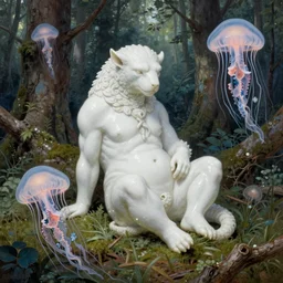 ancient creature in hoia - baciu forest, by ivan shishkin, by asaf hanuka, by kiki smith, artwork, bone china, kinemacolor, jellyfish, sponge, elegant, ornate, hyper realistic, super detailed, on path to enlightenment