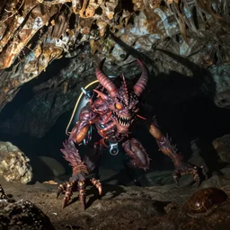 demonic creature caught on old cave diving footage