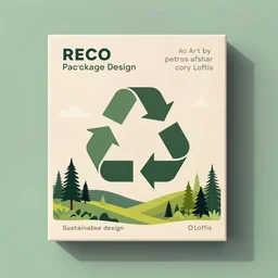 minimal package design graphics sustainable vector art, clean, eco friendly, recycling, artstation, pinterest, pastel colours, elegant, art by petros afshar and cory loftis