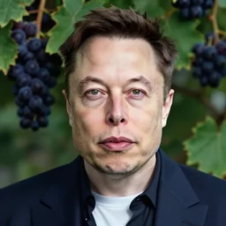 portrait elon musk as a muscadine