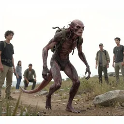 trail cam footage of a skin walker cryptid, art by lois van baarle and loish and ross tran and rossdraws and sam yang and samdoesarts and artgerm and saruei and disney, digital art, highly detailed, intricate, sharp focus, trending on artstation hq, deviantart, unreal engine 5, 4 k uhd image
