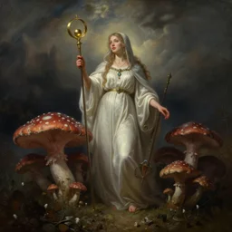 fungal priestess, art by Ivan Aivazovsky