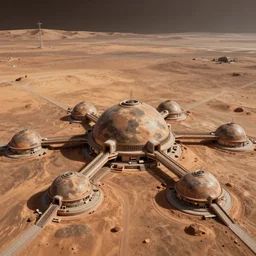 concept art mars domed city all connecting highly detailed