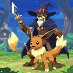 video game elden pokemon : espeons reprisal star valley resident evil vaporeons mystery dungeon ultrahd resident eevee holding spear fighting espeon, the old god wearing a witch hat pokemon final gamecube