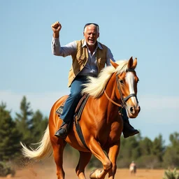 joe biden riding chuck norris like a pony