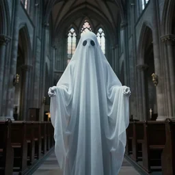 ghost in gothic church