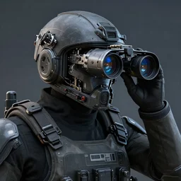 future combat operative forces mechanical night vision goggles digital painting highly detailed render 4 k 8 k hd trending on artstation