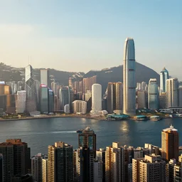 Photo of Hong Kong Skyline in Fallout 4 Style, 8K, daytime, high quality