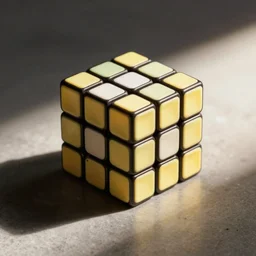 Dessert shaped like a rubix cube, Michelin star restaurant food photography
