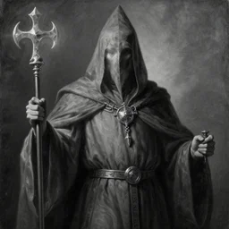 a greatly detailed painting of a powerful necromancer| face is not visible | greyscale color | baroque art |
