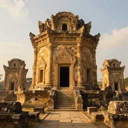 Ancient temple ruins, hyperdetailed, artstation, cgsociety, golden hour 8k