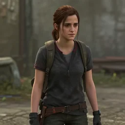 teen emma watson in the last of us, ps 4, video game still