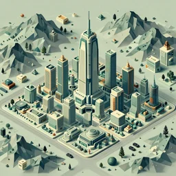 an aerial view of a futuristic city in the mountains, a detailed matte painting by ricardo bofill, behance contest winner, generative art, isometric, greeble, terragen _ n 9
