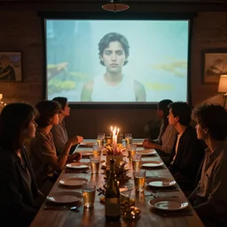 a birthday party, cinematic lighting, establishing shot, art by jordan grimmer