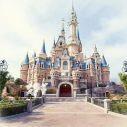 a realistic drawing of an abandon Disney land