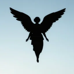 silhouette of angel falling from heaven, art by james o barr and albrecht durer and gustave dore, woodblock print, engraved, black and white, vector, vector art