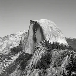 half dome yosemite, monochrome, phaseone
