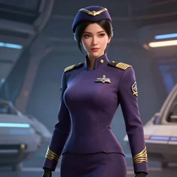 epic professional digital art of gorgeous asian female starship military officer, by leesha hannigan, iris van herpen, artstation, cgsociety, wlop, epic, much wow, much detail, gorgeous, detailed, masterpiece