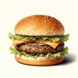an hamburger drawn by da vinci