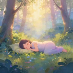 mind sleep, and the dawn of the morning light, as beautiful as the ethereal forest, dreamy, colorful, dreamy