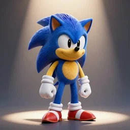 sonic the hedgehog as a muppet, cinematic, 4 k, spotlight