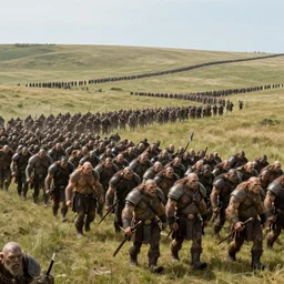 a massive army of orcs is marching across the field | | realistic shaded, fine details, realistic shaded lighting painting by greg rutkowski, diego gisbert llorens, magali villeneuve, artgerm, jeremy lipkin, michael garmash, rob rey