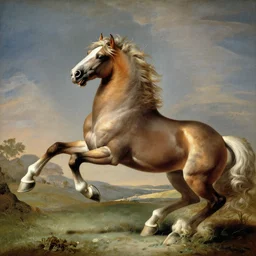 a galloping wild horse, by Giuseppe-Castiglione