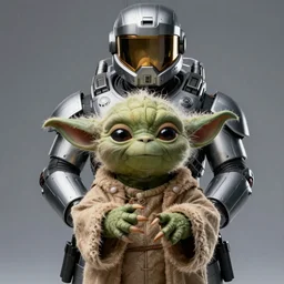 a highly detailed photograph of yoda as master chief, photorealistic, 4 k, wallpaper, lifelike, highly detailed, movie scene