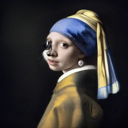 A sea otter with a pearl earring by Johannes Vermeer