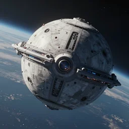 wide shot of a spheric round ball shaped sci fi space ship entering the atmosphere of a planet, the space ship is round, sharp focus, concept art, very detailed, very realistic, trending on artstation, in the style of star citizen, star wars, overwatch, beautiful, sci fi, cinematic shot, great composition, dynamic light, atmosphere, wojtek kapusta, jonathan ching, edgaras cernikas, scott robertson,