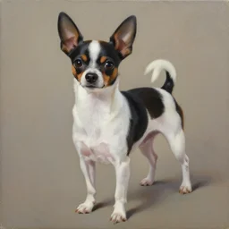 painting of a min pin dog by tim shumate