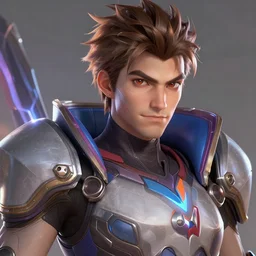 tracer from overwatch portrait, close up, artstation concept art, intricate details, highly detailed portrait cinematic lightning by michael komarck