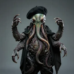 professional photo of cthulhu - man in beret