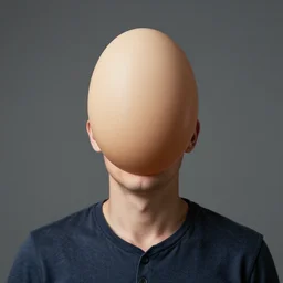 A man with an an egg for a head