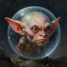 beautiful realistic fantasy painting of a goblin orb, by pascal blanche and Frazetta and Beksinski, volumetric lighting, trending on art station, polarizer filter