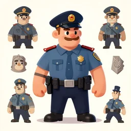 police, cartoon, rpg character, humblewood art style, concept art, fantasy