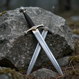 hyper detail, a sword stuck in a rock, fantasy