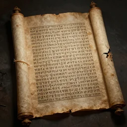 ultra - realistic disconcerting photo of a partially damaged dead sea scroll with nabeatean aramaic in sideways columns, dark, brooding, volume lighting, atmospheric lighting, painted, intricate, ultra detailed, well composed, best on artstation, cgsociety, epic, stunning, gorgeous, intricate detail, wow, masterpiece