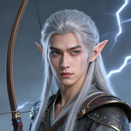 character concept portrait, head-on centralized, elf archer. Detailed, high quality, dynamic lightning, fantasy, tarot-style framing. Artwork by artgerm, WLOP, alex ross, Mucha