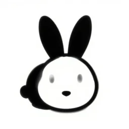 bunny, black and white, logo, vector art, minimalism