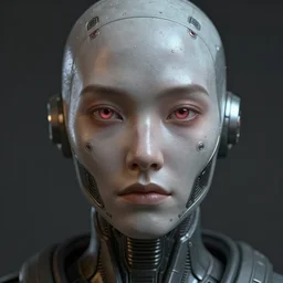 Sci-fi cyborg face, trending on artstation, 50mm, by Noah Bradley