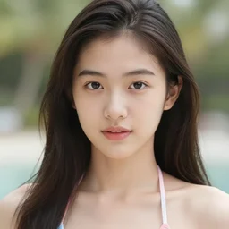 pretty filipina teen in bikini, show full face