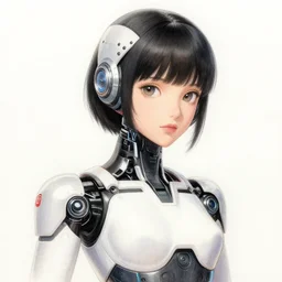 beautiful image of a android girl drawn by kawacy