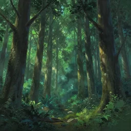 A painting of a forest with lots of trees, a matte painting by Makoto Shinkai, Deviantart, fantasy art, matte painting, official art, Cryengine