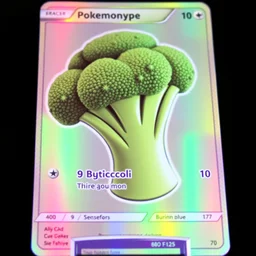 broccoli type pokemon ( 1 9 9 7 ). rare holographic trading card