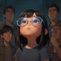 a cute girl with googles looking to the sky, cinematic lighting, dramatic atmosphere, artwork by dustin nguyen, akihiko yoshida, greg tocchini, greg rutkowski, cliff chiang, 4 k resolution, trending on artstation, octane render