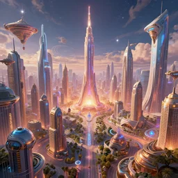 civilization-scale utopian transhuman vision ✨ ⭐ ❤️‍🔥  by James Gurney and Ross Tran and Unreal Engine