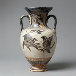 vasework vaseart of a Coala in a vase , medieval art, fragmented clay firing Greek vase of a Coala