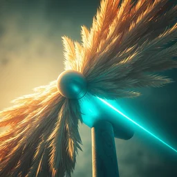 a futuristic wind turbine with the blades covered in small feathers, sci - fi, high detail, dramatic lighting, concept art by greg rutkowski and peter mohrbacher
