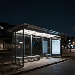 dark city bus stop, by zaha hadid, architectural photo, very detailed,ArtStation
